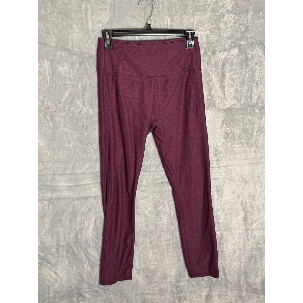 Varley Womens High Waisted 7/8 Leggings Heathered Burgundy Plum Small S